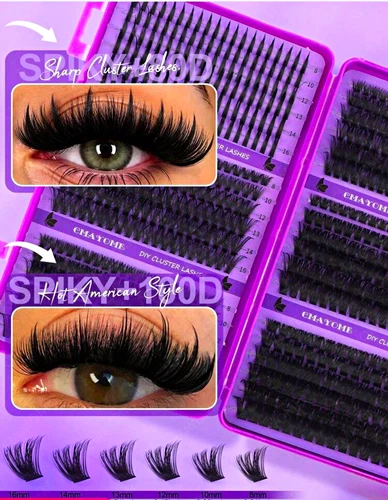 CMAYOME DIY Cluster Lashes 684PCS Spiky+40D+50D+60D+80D+100D Black - product listing photo