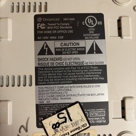 Sega Dreamcast Console White HKT-3020 Powers On Does Not Read Disc Controller
