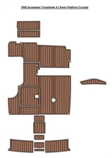 1998 Sunseeker Tomahawk 41 Swim Platform Cockpit Pad Boat EVA Teak Deck Floor