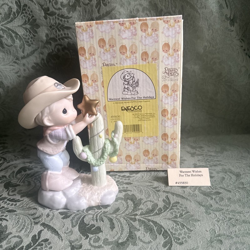 Precious Moments ‘Warmest Wishes for The Holidays’ Figurine  #455830  1999
