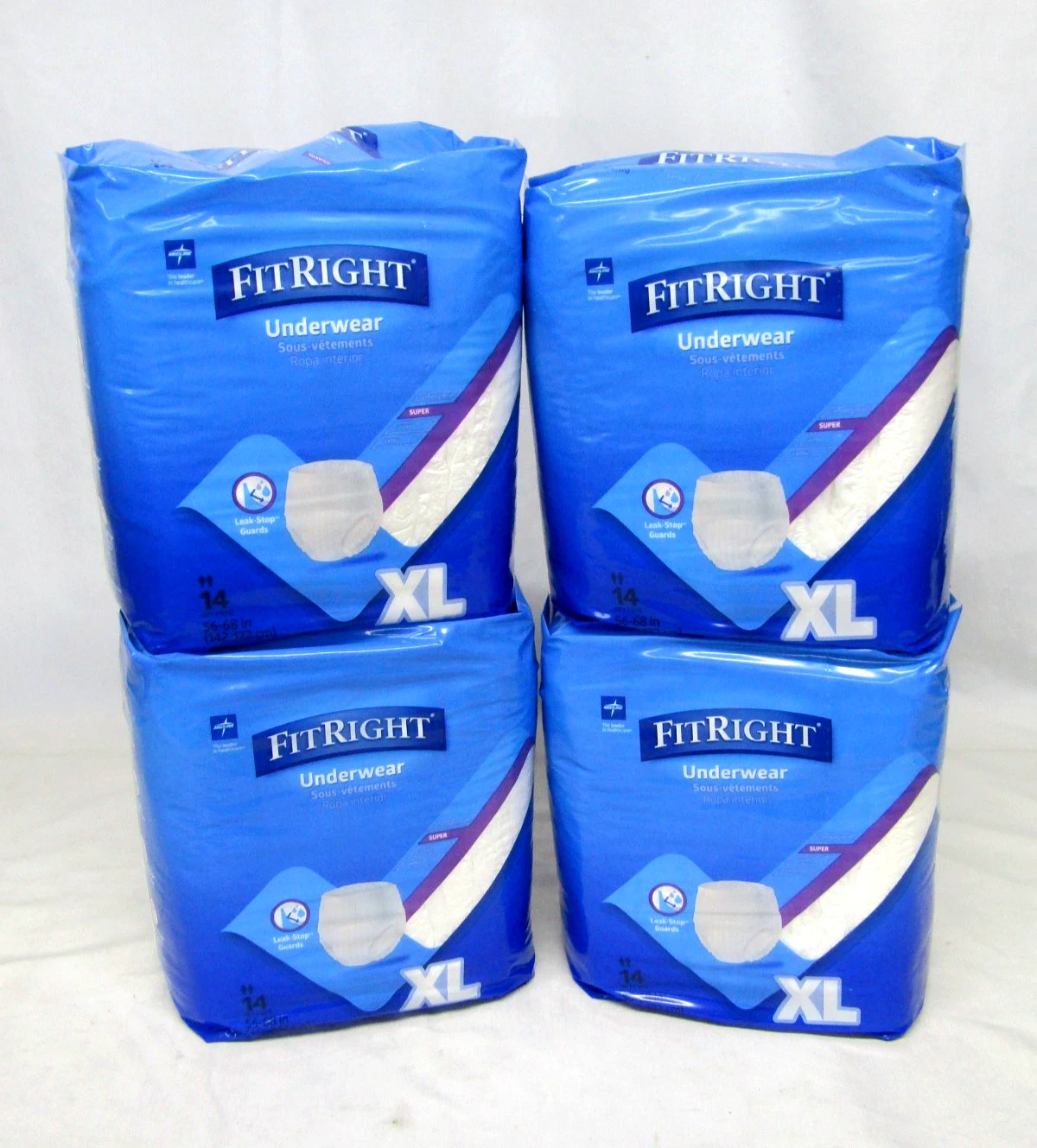 Medline FitRight Adult Disposable Underwear XL Motion Flex 56 Ct