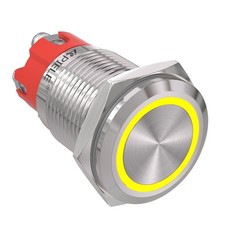 16mm Latching Push Button Switch 12V On Off Stainless Steel Shell with LED Wa...