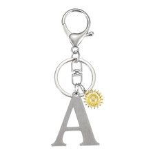 Initial Letter Key Chain, Letter A Key Chain Pendant Charm for Bag Decor, Silver