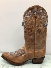 Shyanne Analise Blue Flower Snip Toe Western Cowgirl Boots Women's Size 10M,New