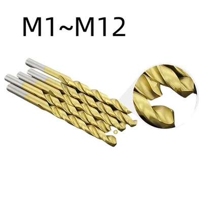 1/1.1/1.2/1.3/1.4/1.5/1.6-12mm HSS Titan Spiralbohrer Set Metallbohrer Bohrer - Bild 1 von 4