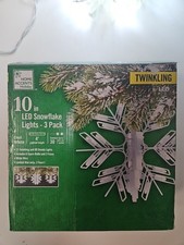 Home Accents 10in Led Snowflake Lights - 3 Pack