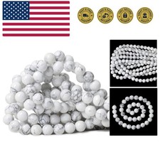 10mm 35PCS Natural White Howlite Gemstone Round Loose Stone Beads for Jewelry...