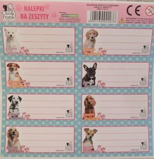 16x Hund HUnde  -  Etiketten Schuletiketten Namensaufkleber Heftetiketten