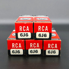Five RCA 6J6 Tubes NOS NIB Match Dates Crisp Boxes Test Strong TV-7 Results