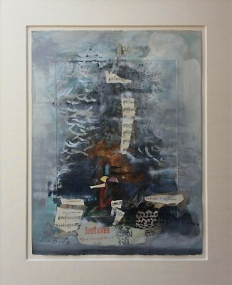 NISSAN ENGEL ''BEETHOVEN SYMPHONY NO.7'' ORIGINAL MIXED MEDIA PAINTING/PAPER. 86'