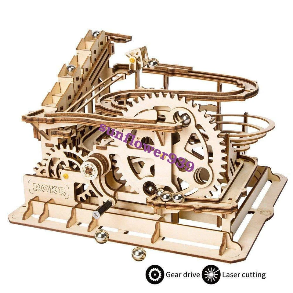 Rokr DIY Marble Run Model Building Kits Waterwheel WoodCrafts Toy for BoysTeens - Image 4 of 4