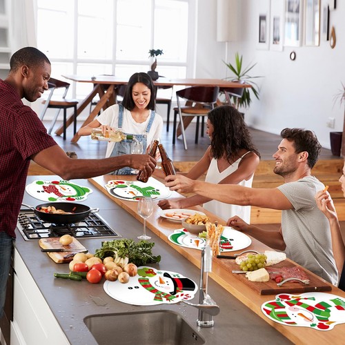 Christmas Placemats Table Placemats Set Of 6 Plastic Table Mats Decoration For H - Picture 5 of 7