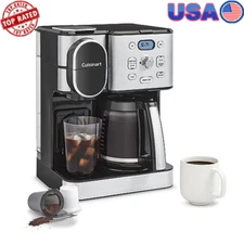 12-Cup Coffee Maker Single Serve Brewer Automatic Hot Iced Stainless Steel New