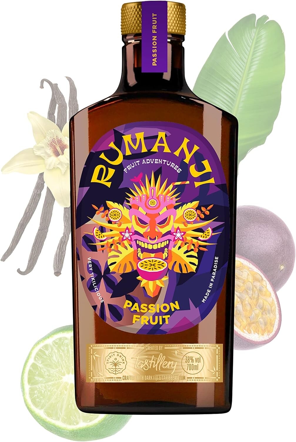 RUMANJI Passion Fruit Rum - 38 % Vol. - 750 ml - Lagerware - Schnelle Lieferung
