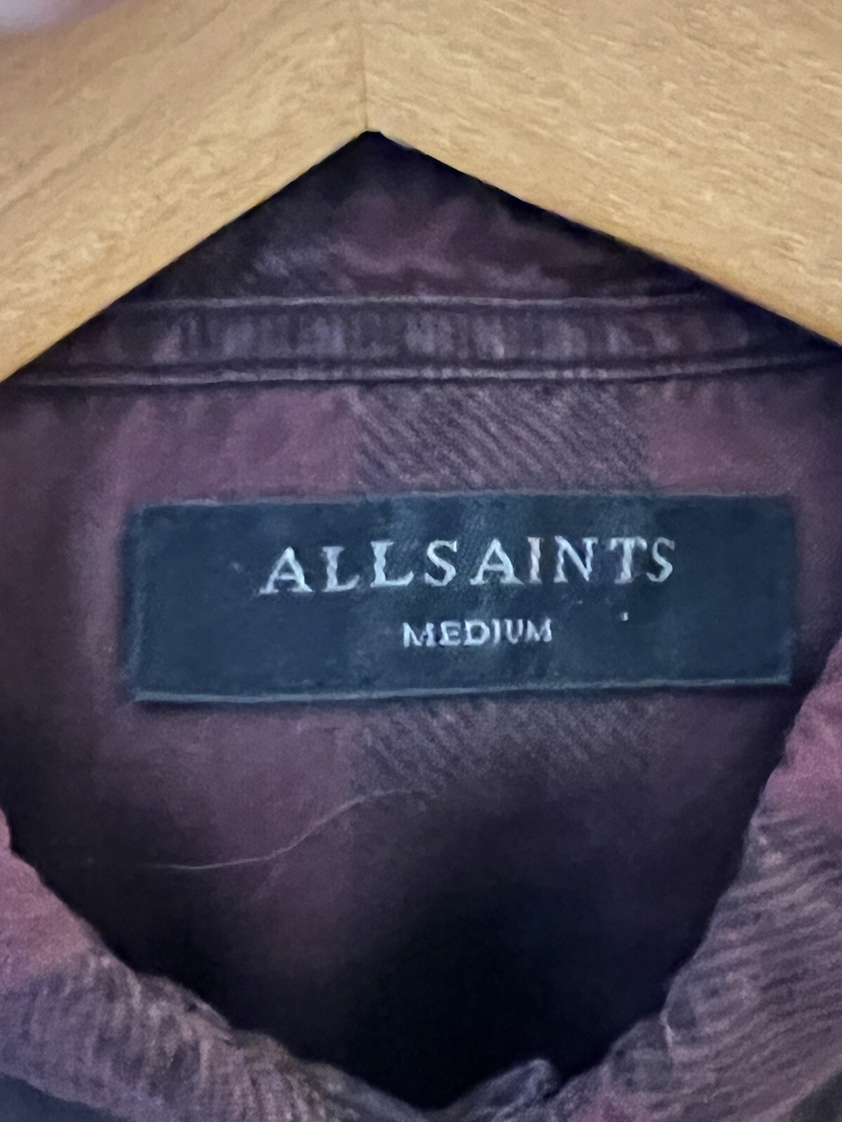 All Saints Mens Size Medium Kephart Flannel Bottom Down Plaid Shirt Red Black image 3
