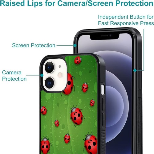 For iPhone SE XS XR Max 5 6 7 8 Plus Anti scratch Cover small beetles Ladybugs - Picture 23 of 25