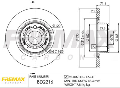 2X BD2216 FREMAX Bremsscheibe für BMW