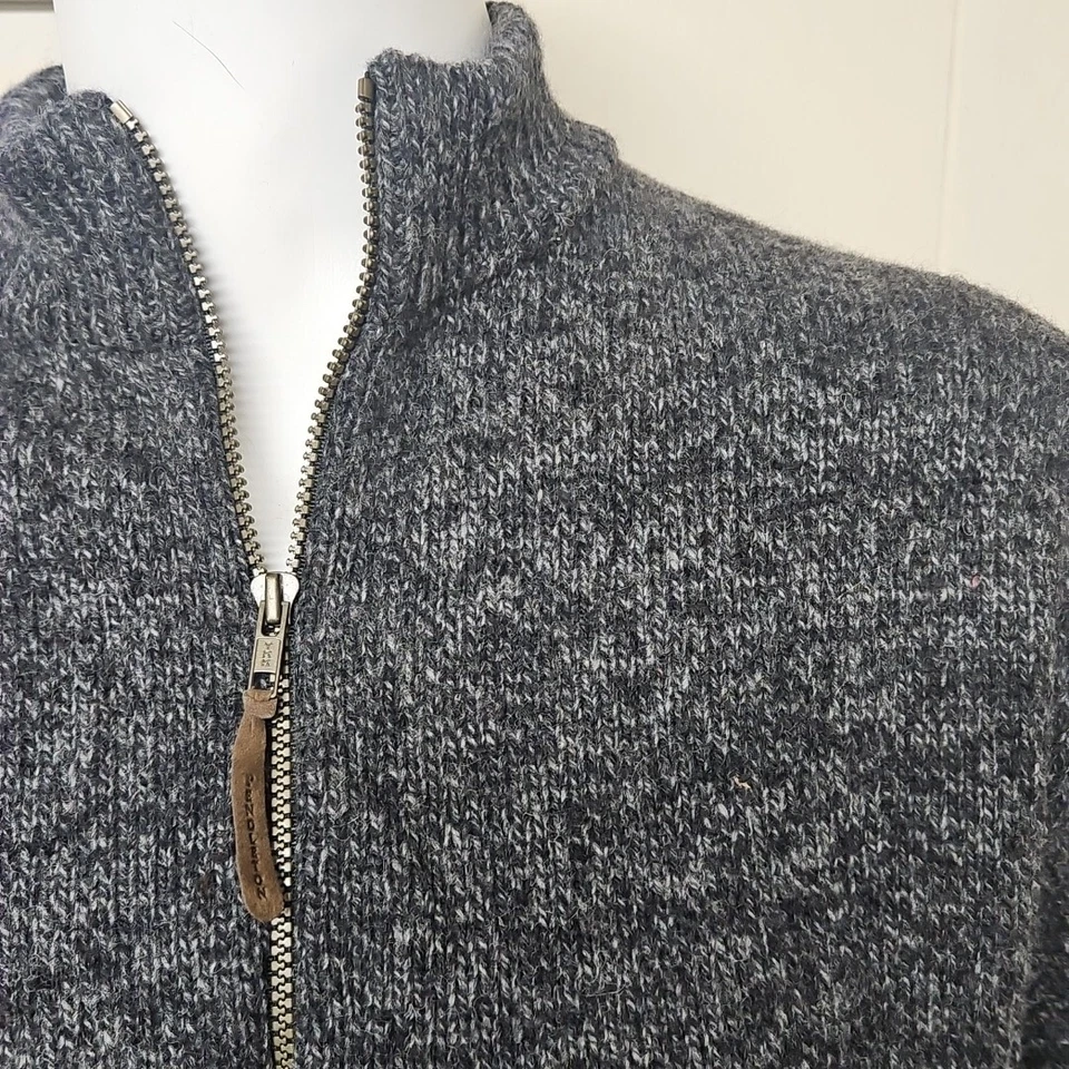 Vtg Pendleton Outdoorsman Sweater Mens M Gray Rag 100% Virgin Wool 1/2 Zip USA - Image 2 of 4