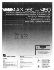Yamaha AX-450 Amplificatore Manuale Proprietario