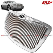 Chrome Vertical Abs Front Hood Grill Grille Fits 05-10 Chrysler 300c