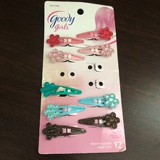 Goody Girls Hair Clips with Rhinestones Multi Color Flower