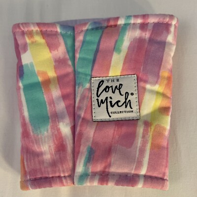 Love Mich Collection Pixie Dust Large Coffee Cozy Rainbow Pink Yellow Aqua