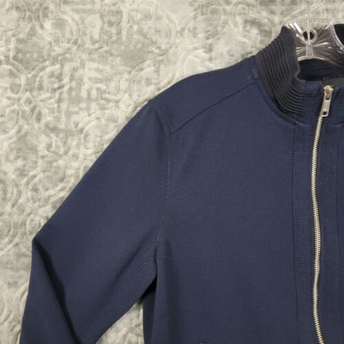 Zara Man Bomber Jacket Coat Men's Size Small Navy Blue Zipped Pockets - Picture 3 of 13
