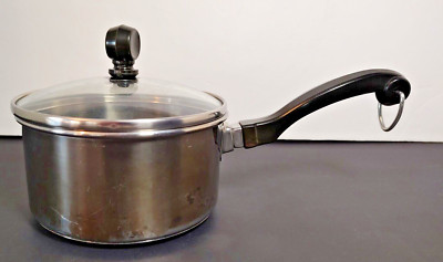 Farberware Durable Stainless Steel Impact Bonded Even Heat Q16C Glass Lid 1QT