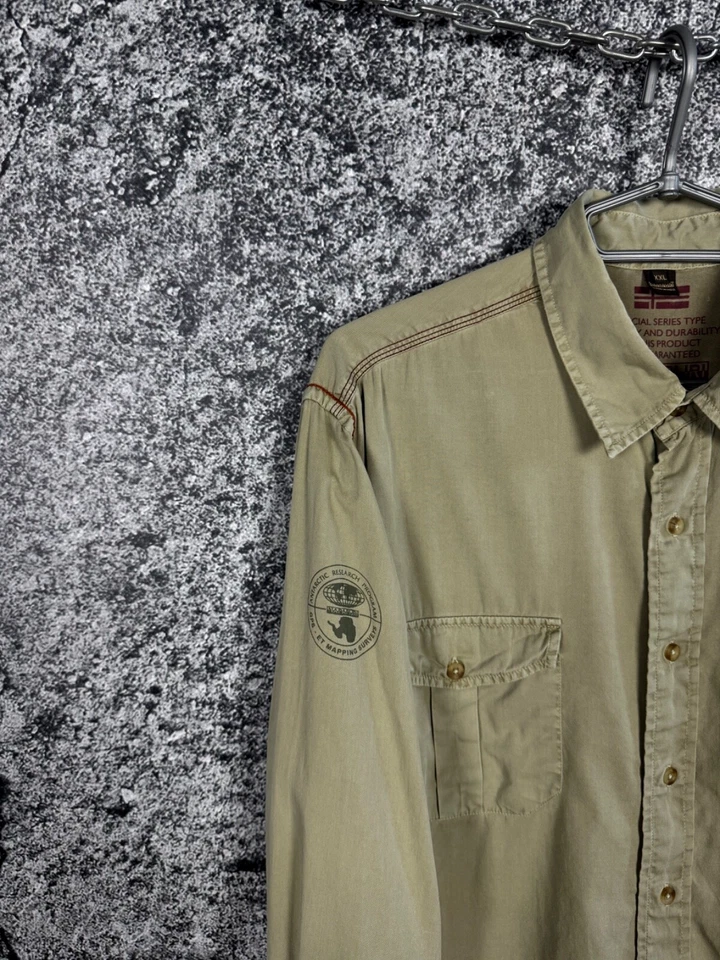 Camisa de hombre Napapijri vintage manga larga abotonada exterior talla XL Foto 3 de 4