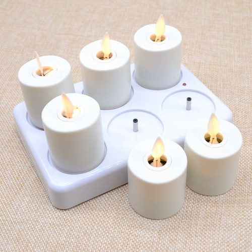 Luminara Rechargeable Base Led Tea Light Candles Flickering Unscented