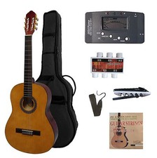 Gitarre 4/4,classic-für linkshänder/lefthand- natur-Set-Zubehör+Stimmgerät !