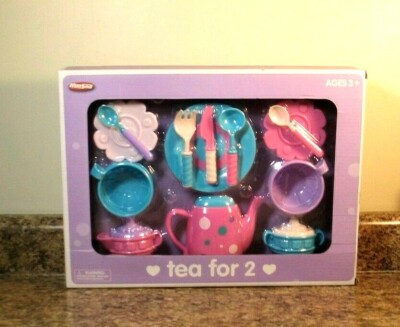 Hunson Tea For 2 Set Pretend Play Dishes Kitchen Pink NEW