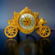 Antique Rococo Baroque Electric Mantel Clock 24K Gold Hand Gilded 1900's Decor