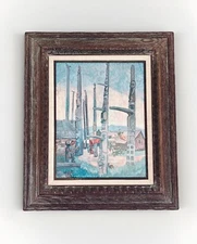 Emily Carr Totem Poles Kitseukla Framed Antique Art Painting Canvas Giclee 1912