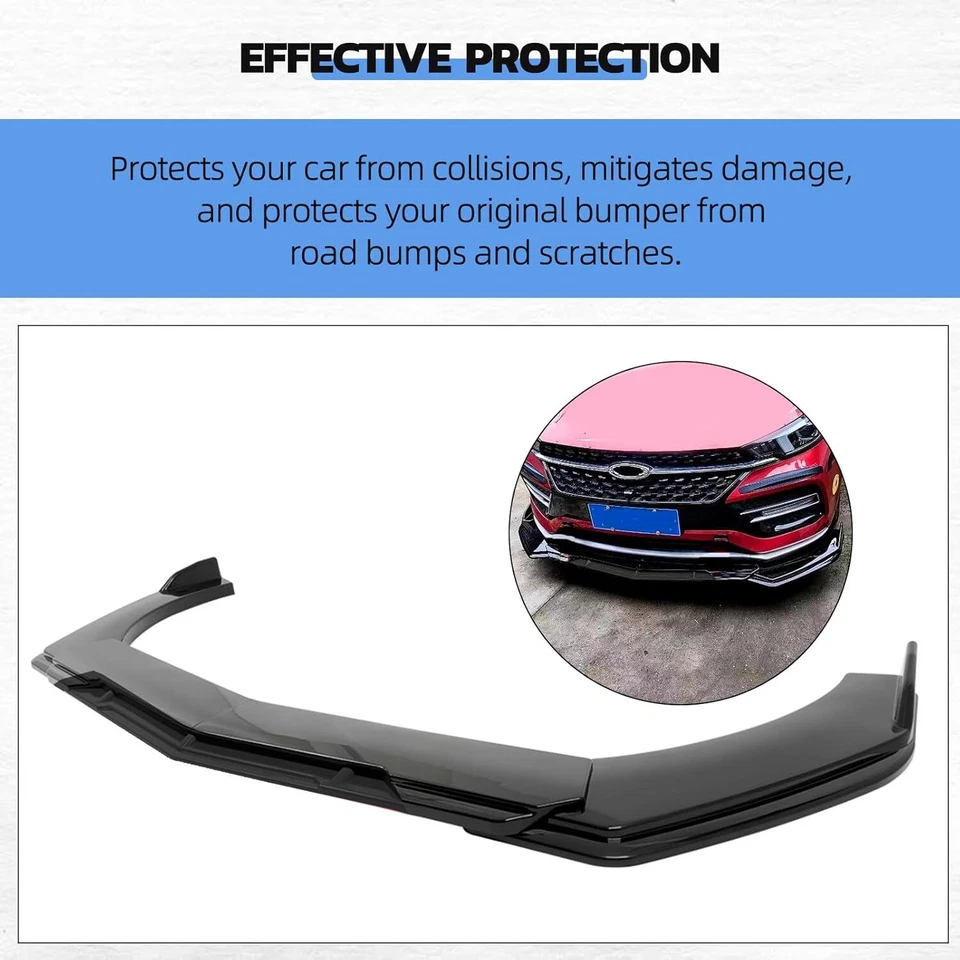 For Mercedes-Benz C200 C250 C300 Front Bumper Cover Lip Spoiler Splitter Body K - Image 2 of 4