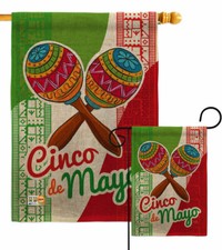 Maracas Cinco de Mayo Burlap Garden Flag Summertime Decorative Yard House Banner
