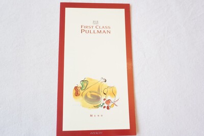 1992 Intercity Inter City First Class Pullman Railway Train Menu VGC 