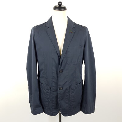 Camel Active Sommer Sakko Herren Gr. 48 50 Blau Baumwolle Stretch Leicht Jacke