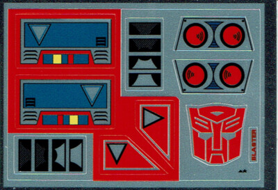 TRANSFORMERS GENERATION 1, G1 AUTOBOT BLASTER REPRO LABELS / STICKER