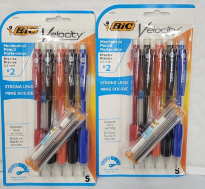 BIC Velocity Max Druckbleistifte – 0,5 Mm, 2er Pack, Mit Extra Breitem Radiergummi & Weichem Griff
