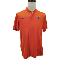 Boise State Broncos Football Nike Dri Fit Mens M Short Sleeve Orange Polo Shirt