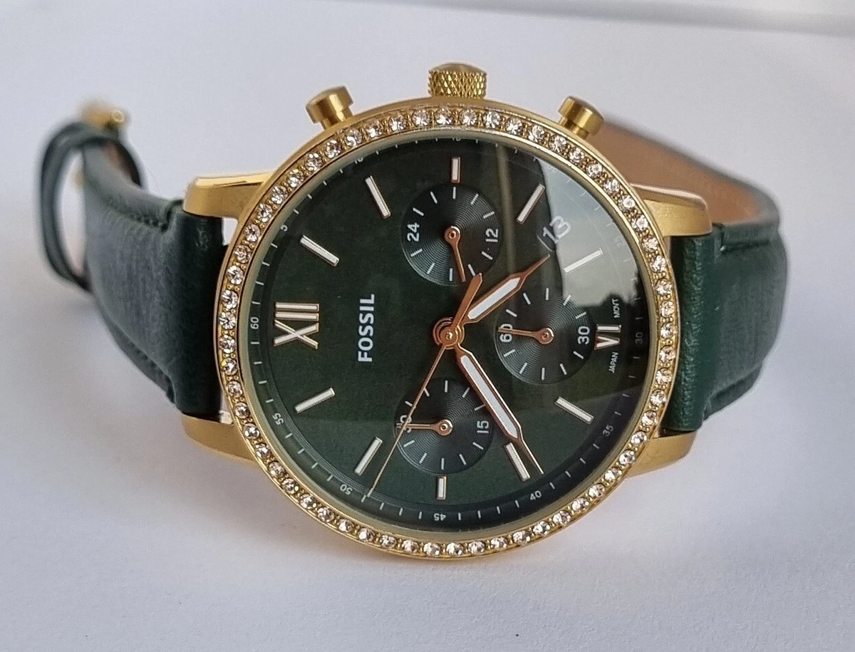 Beautiful 2022 FOSSIL Neutra ES5239 Gold Plated Women's Quartz Chronograph Watch
