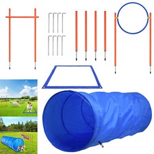 Dog Agility Slalom-Set für Einsteiger Hundetraining Hürde, Tunnel, mit Tasche