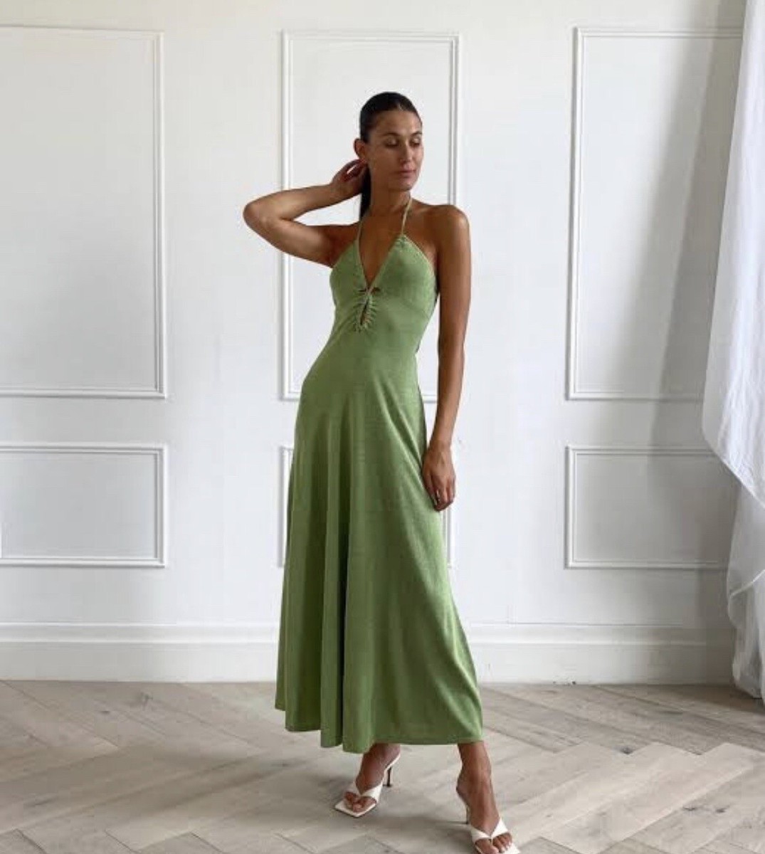 indya green dress Green Puff Sleeve Mini Dress - All Dresses