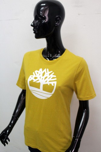 Timberland Women's Size M T-Shirt Short Sleeve Yellow Cotton - Picture 8 of 12