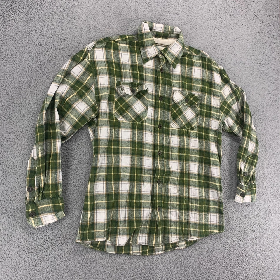 Brooklyn Xpress Shirt Mens XL Green Plaid Flannel Button Up Long Sleeve Pocket - Image 2 of 4