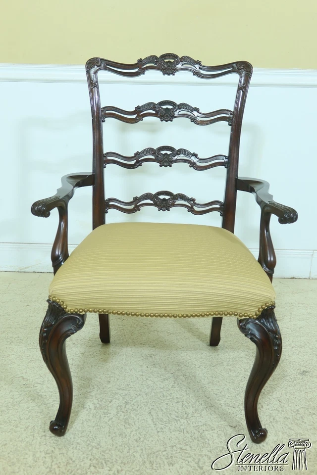 L53667EC: Set Of 8 Georgian Mahogany Ribbon Back Dining Room Chairs - Image 3 of 4