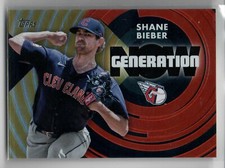 2022 Topps GENERATION NOW GOLD #13 Shane Bieber CLEVELAND GUARDIANS 47/75 46