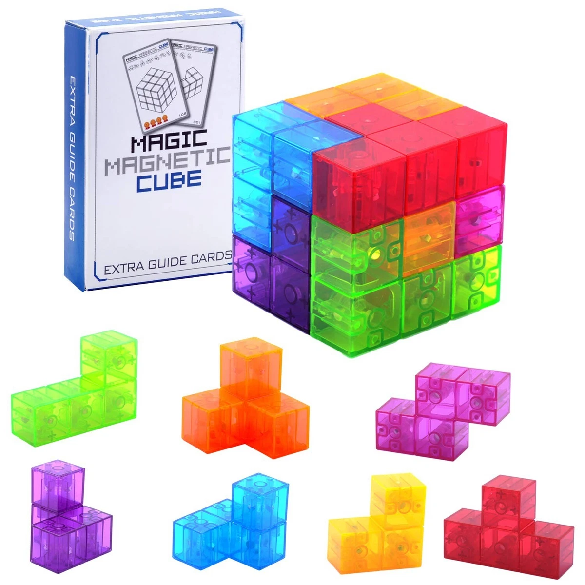WorWoder Kids Magnetic Building Blocks Magic Magnetic 3D Puzzle Cubes Set of