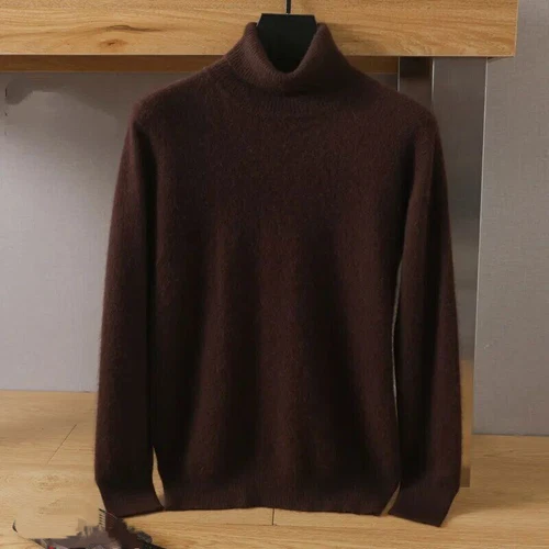 Herren Reiner Nerz Kaschmir Rollkragen Langarm Freizeit Pullover Unterhemden Tops - Bild 24 von 36